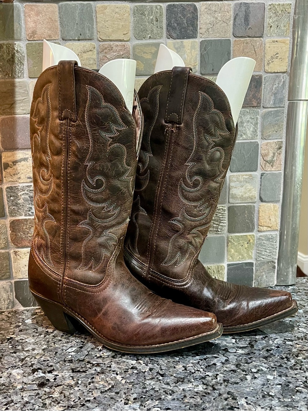 Laredo Brown Breakout Embroidered Western Cowboy Boots 8.5